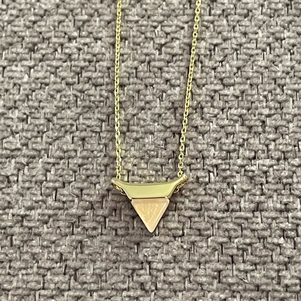 Gold Necklace with Triangle Pendant